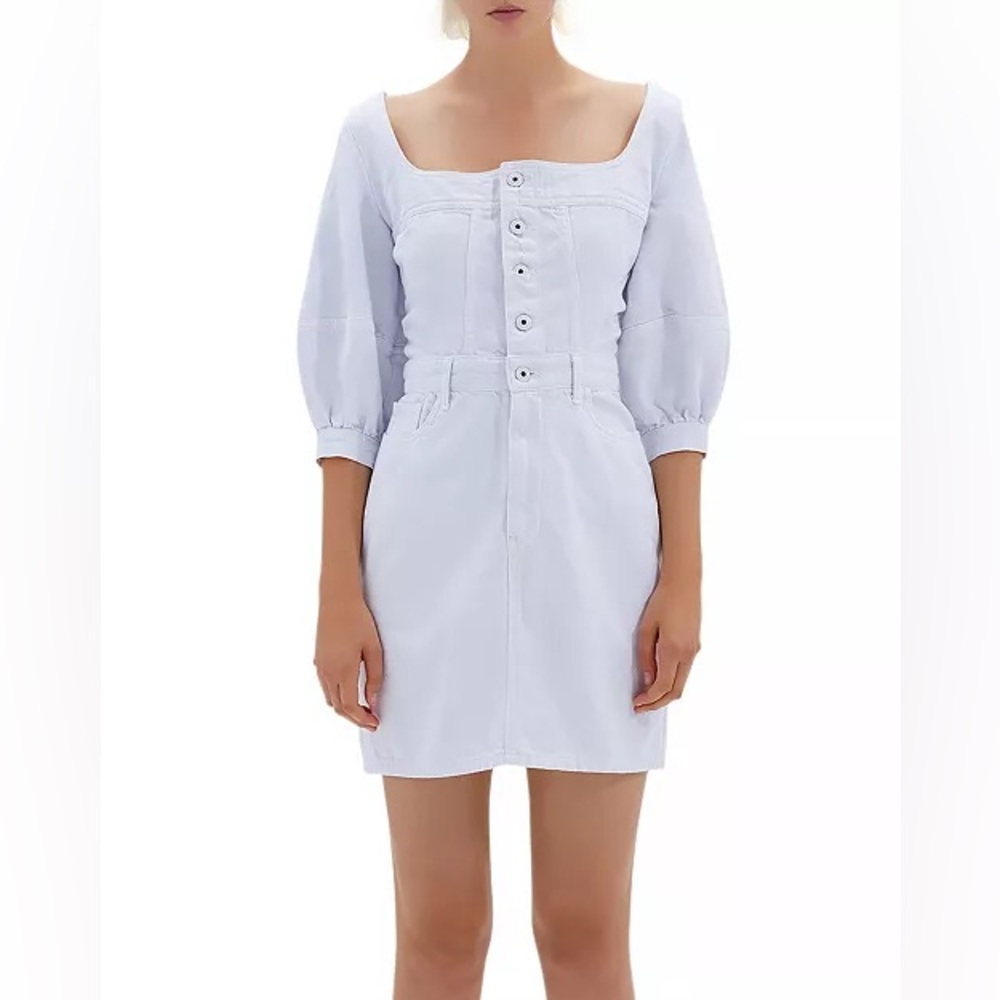 NWT Jonathan Simkhai Standard Poppy Puff Sleeve Denim mini Dress